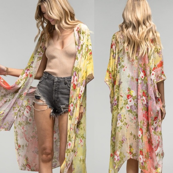Other - 36. Women's Floral Multicolor Oversized Luxurious Beach kimono Soft Bohemian